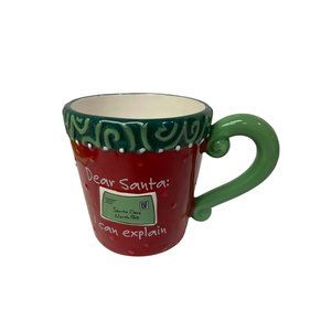 DEAR SANTA I can Explain Mug Cup Coffee Tea Hot Chocolate Scroll Holly Ceramic 4
